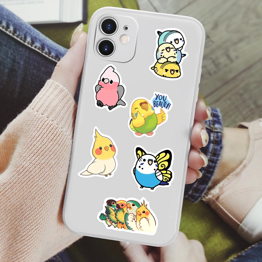 Fun Cartoon Parrot Bird Stickers Kids DIY Toy Gift Waterproof Decal for Scrapbook Laptop Phone Luggage Bottles Decorative