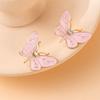 Fresh, Cute and Sweet Three-dimensional Simulation Butterfly Colored Diamond Inlaid Xiaoxian Daily Matching Earrings