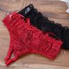 Sexy Women's Sheer Lace Crotchless Tie-Up Panties