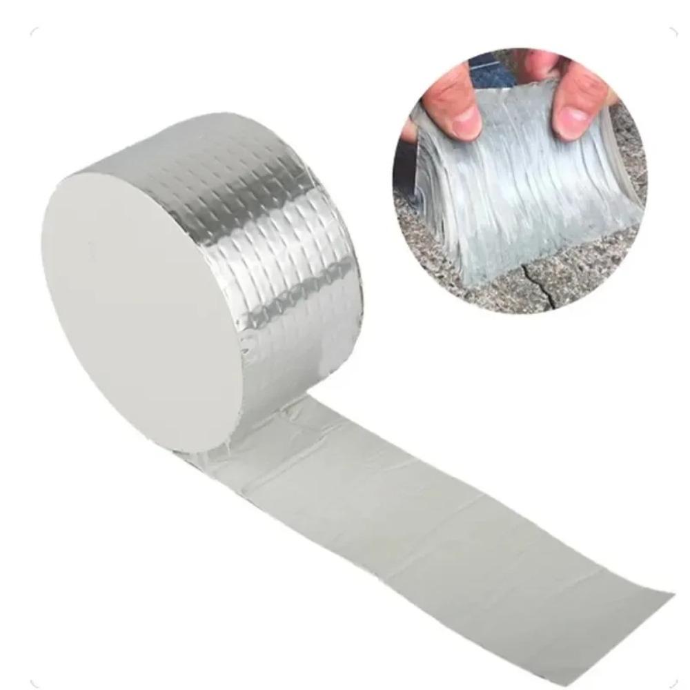 1rollofSelf-adhesiveButyl TapeWaterproof Aluminum Foil Leakage Clogging Steel Color Roof Leakage Repaandwir Material Manual Work