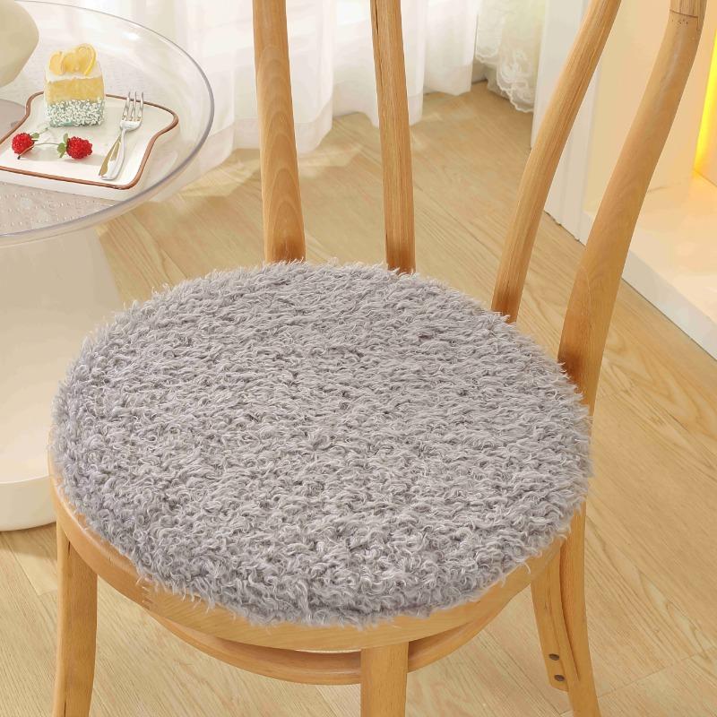1pcs/set Round Lambswool Seat Cushion for Office Chair Home Decor All Season Thick Pad Soft Desk Chair Mat Long Sitting Comfort