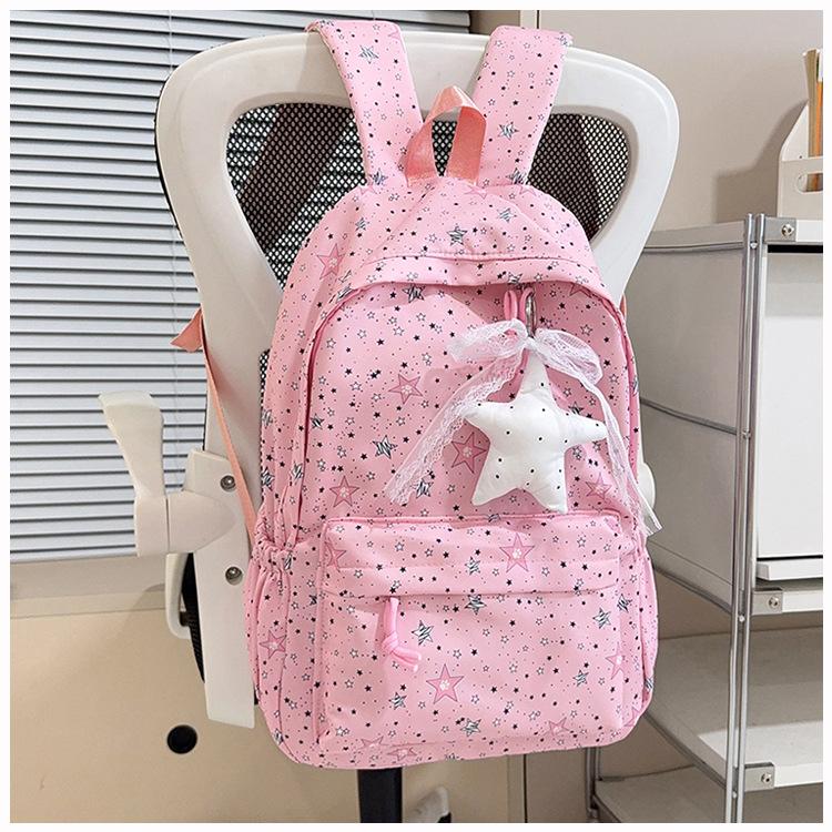 Schoolbag Schoolbag New 1011 Japanese Ins Cute Star Backpack Large Capacity Lightweight Versatile High Value Backpack Tide