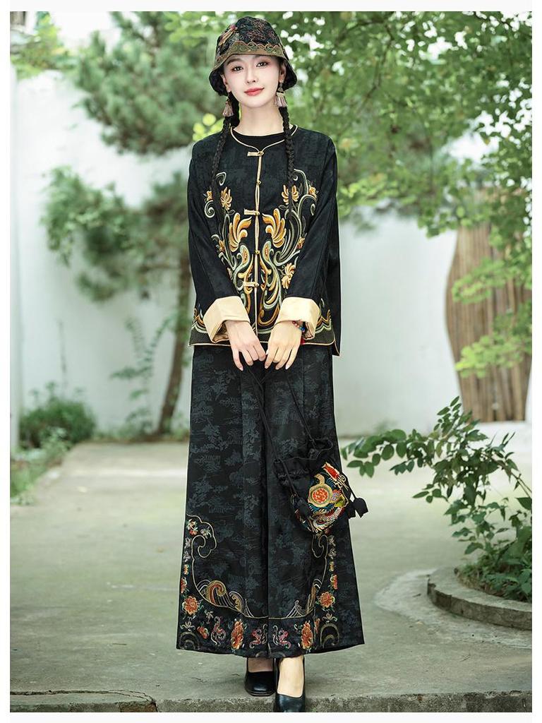 Ethnic Style Embroidered Women's Jacket Cardigan Top