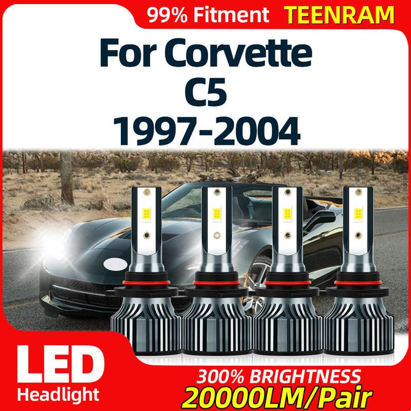 

LED Headlight 240W 40000LM Turbo Auto Lamps 6000K Car Lights 12V For Corvette C5 1997 1998 1999 2000 2001 2002 2003 2004 Low Beam 2PCS