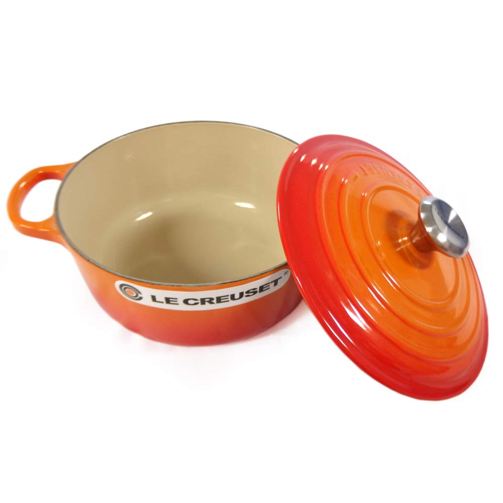 Le Creuset Pot Cocotte Ronde Orange 09 Creuset/Le Two-handed 21177-20cm (Silver Knob) [Item]