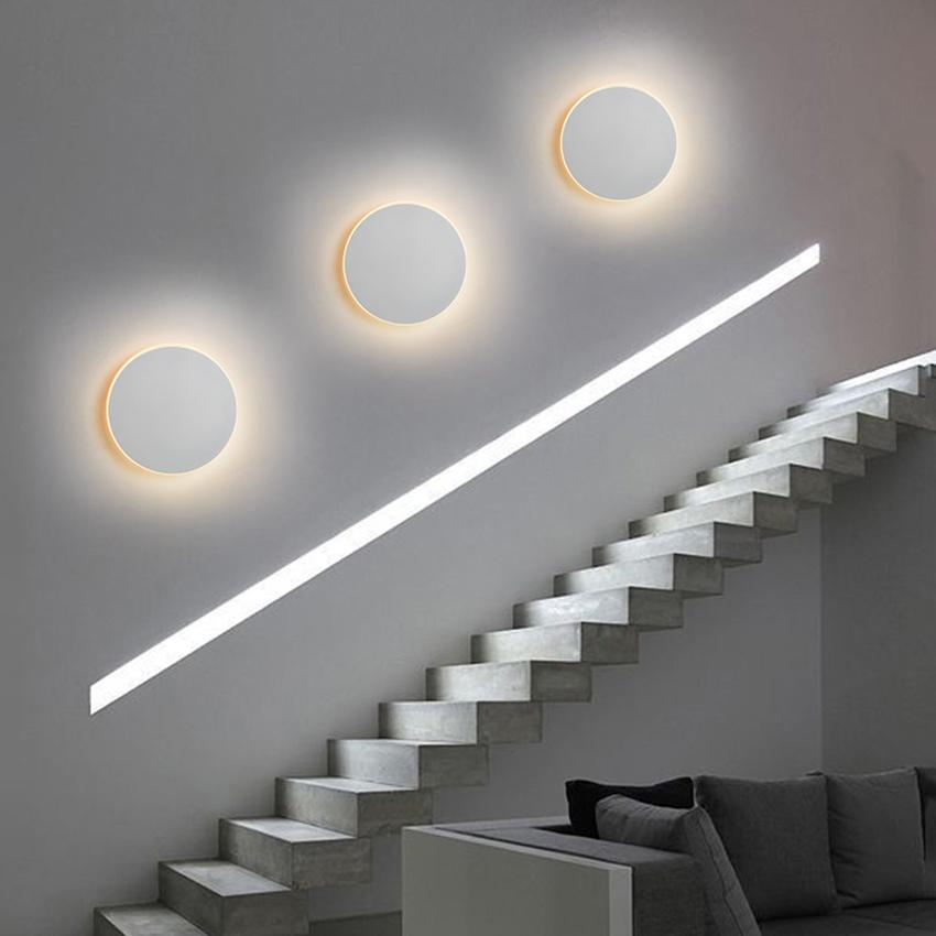 LED Indoor Brushed Gold and Silver Wall Lamp, Modern Minimalist Style, Bedroom, Living Room, Corridor, Study Room