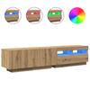 TV Stand with LED Lights Artisan Oak Finish 180 x 35 x 40 cm