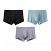 3pcs Summer Thin Ice Silk Men's Underwear Men's Flat Corner Pants with Mesh One Piece Breathable Thin Quick Drying Boxer Brief