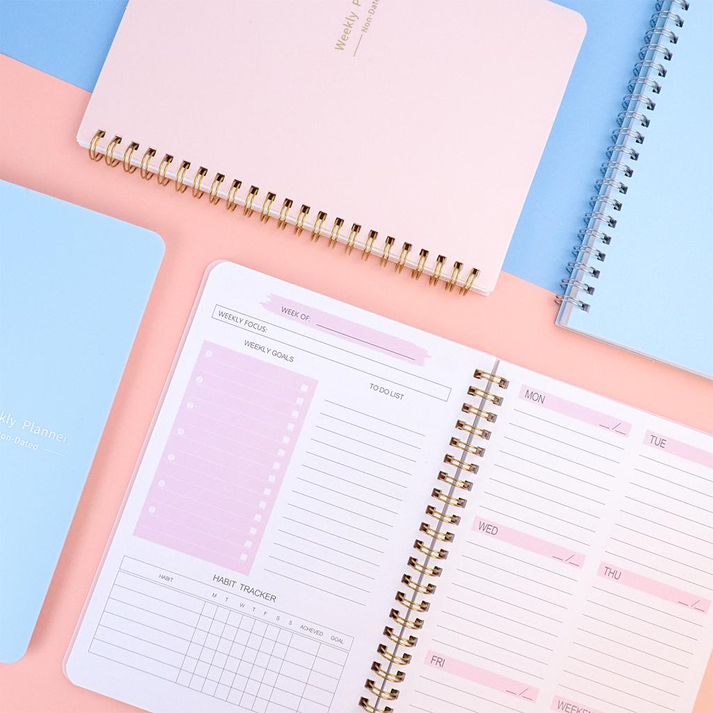 Spirála Notebook 52 týdnů Denně Týdenní Agenda Rozvrhy studentů Papírnictví Kancelář Školní potřeby