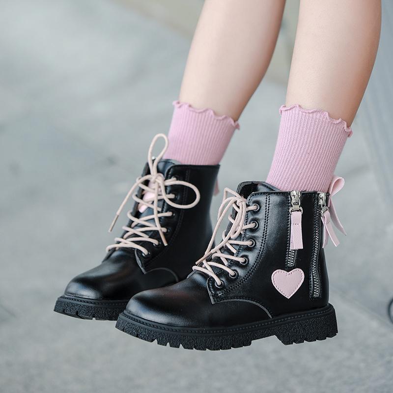 Autumn Winter Round Toe Comfortable Children S Mid Length Boots Fashionable Elegant Thick Soled Lace Up Casual Women S Boots 35