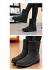 Women's Winter Fleece-Lined Long Snow Boots - Cotton, Polyurethane, Warm and Thickened for Outdoor Sports
