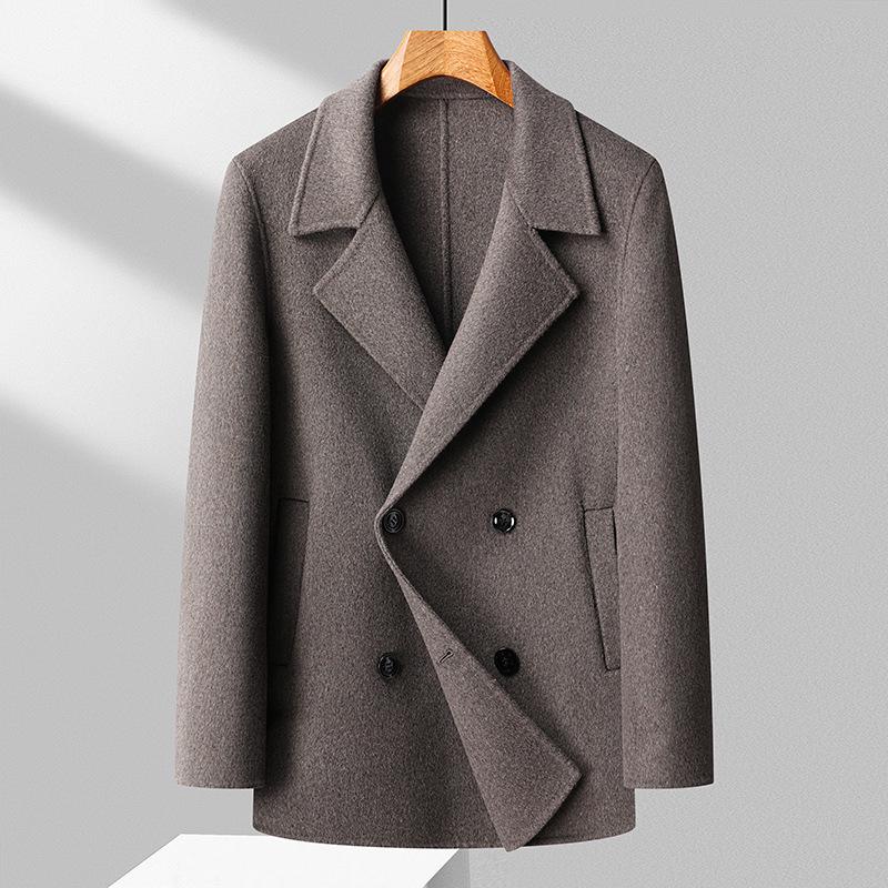 

2025 Handmade Men s Double-Breasted Wool Coat - Autumn/Winter Collection 175/L
