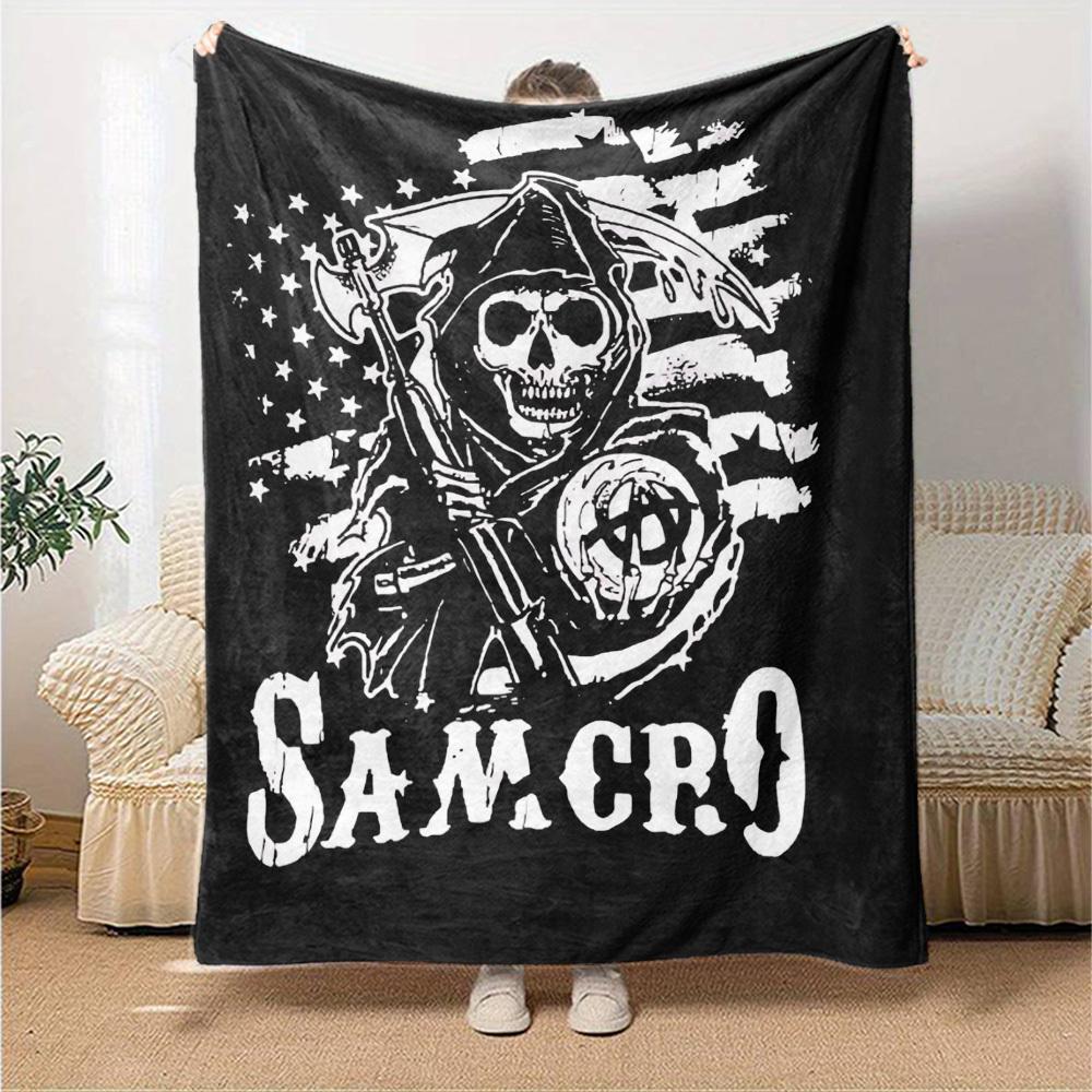 1pc dragon guitarThemed Blanket Soft Flannel All Season Cozy Throw with Bold Graphic Print, Travel, or Holiday Gift for Family & Friends