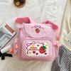 Pink Girl Embroidery Strawberry Children'S Schoolbag Student Birthday Gift Cartoon Backpack Book Bags Christmas  Year Gift