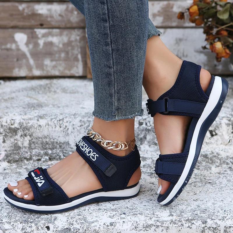 Wohnungen Frauen Sport Sandalen Sommer Casual Schuhe 2024 Neue Mode Hausschuhe Mesh Walking Laufen Strand Schuhe