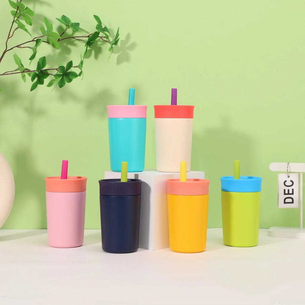 304 Stainless Steel Straw Insulated Cup Office Portable Coffee Cup Outdoor Portable Straight Cup Colored Straw Cup Wholesale