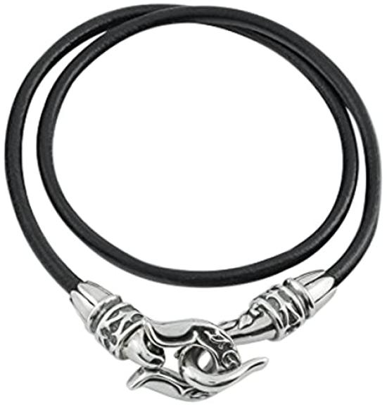 

Horseshoe Leather Bracelet by Artemis Classic, made of 925 sterling silver.