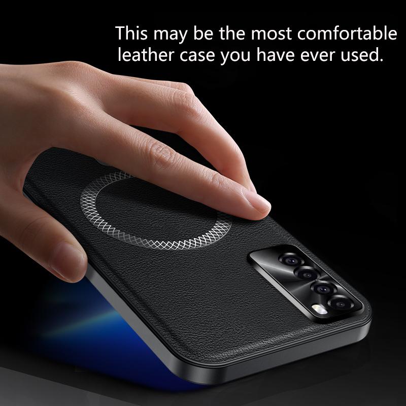 For Huawei Nova 7 SE Pro P40 Lite Case Magnetic Elegant Leather Wear-Resistant Lens Fully Covered Non-Slip Grip Edge Cover Shell