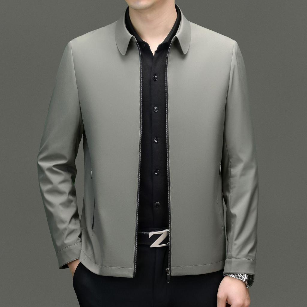 2025 High-End Men's Business Casual Non-Iron Jacket for Spring/Autumn - Middle-Aged Dad Style