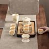 High-end Huang Ru Kiln Travel Kung Fu Tea Set Household Portable Cover Bowl Teacup Teapot Light Luxury Business Gifts