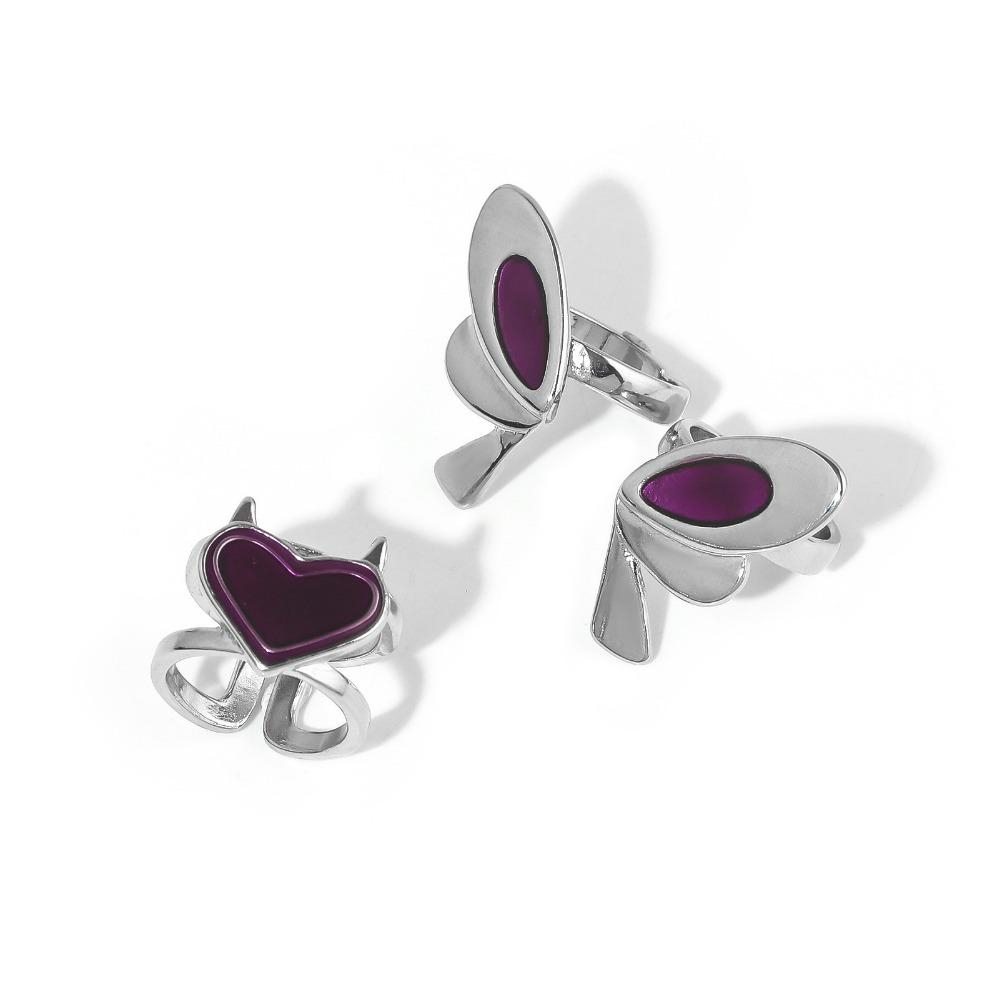 

New Popular Game VALORANT Purple Butterfly Ring Set Cosplay Clove Anime Accessories Women s Fashion Accessories Friends Gifts 2