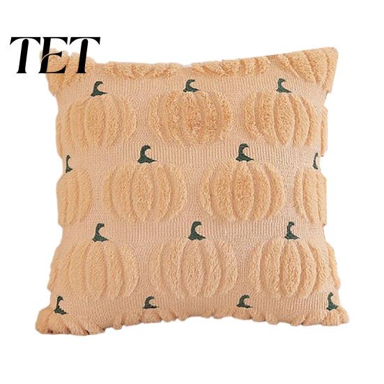 Decorative Pillow Covers for Couch Plush Pumpkin Cushion Cover, Halloween Throw 18 X Cases Inches Maple Leaf Case Sofa Cozy Fall Decor Themed