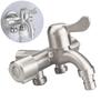 304 Stainless Steel Three-Way Faucet 1/2" 1 in 3 Out Multi-Purpose Faucet Independent Switches Double Outlet Angle Valve Faucet