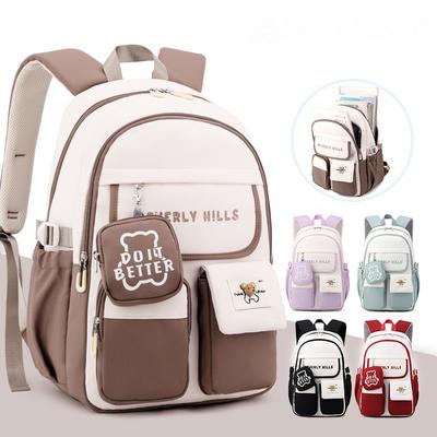 Animal Series Girls School Bags with Purse for Teenage Girls College Backpack Schoolbag Bear Printing Kids School Backpacks