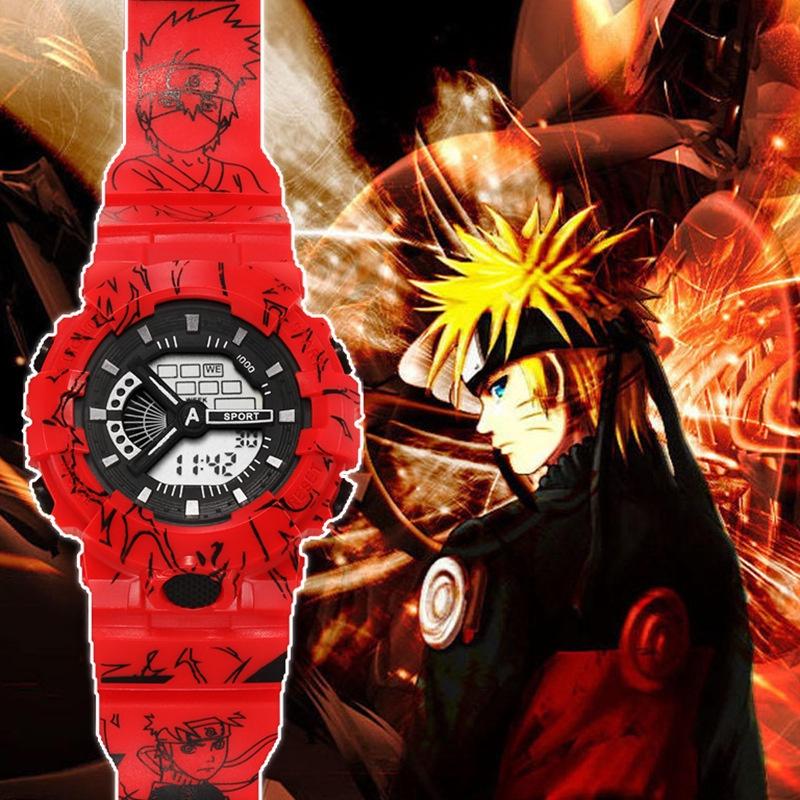 Cartoon Naruto Fan Style Unisex Digital Watch For Students Waterproof Electronic Movement Origin) 37mm Dial Diameter
