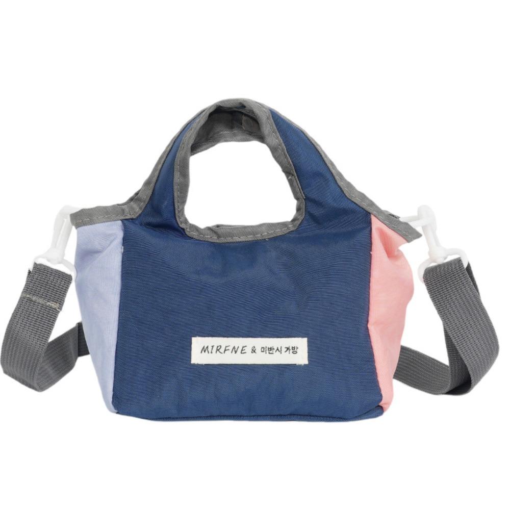 

Korean Style Small Crossbody Bag Cloth Foldable Shopping Bag Cute Canvas Messenger Bag Travel синий