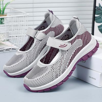 Shoes Women's Single Shoes 2025 Summer New Middle-aged and Elderly Mother Shoes Velcro Soft Sole Breathable Casual Foreign Trade Women's Shoes