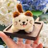2pcs Mini Angry Cat Keychains Zinc Zinc Alloy Plush Animal Key Ring Portable Couple Pendants  Kids