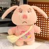 Stuffed Plush Pig Animal With Removable Clothes Bendable Ears Soft Gift Toy