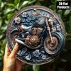 8 Inch Round Vintage Motorcycle Metal Sign Garage Man Cave Wall Decor