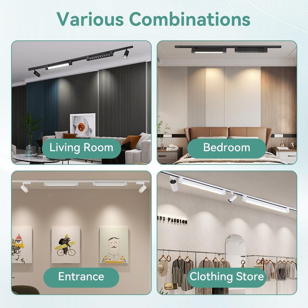 COB Rail Spotlight Living Room Bedroom Decor Lighting Fixture LED Track Light Aluminum Linear Track Ceiling Lamp