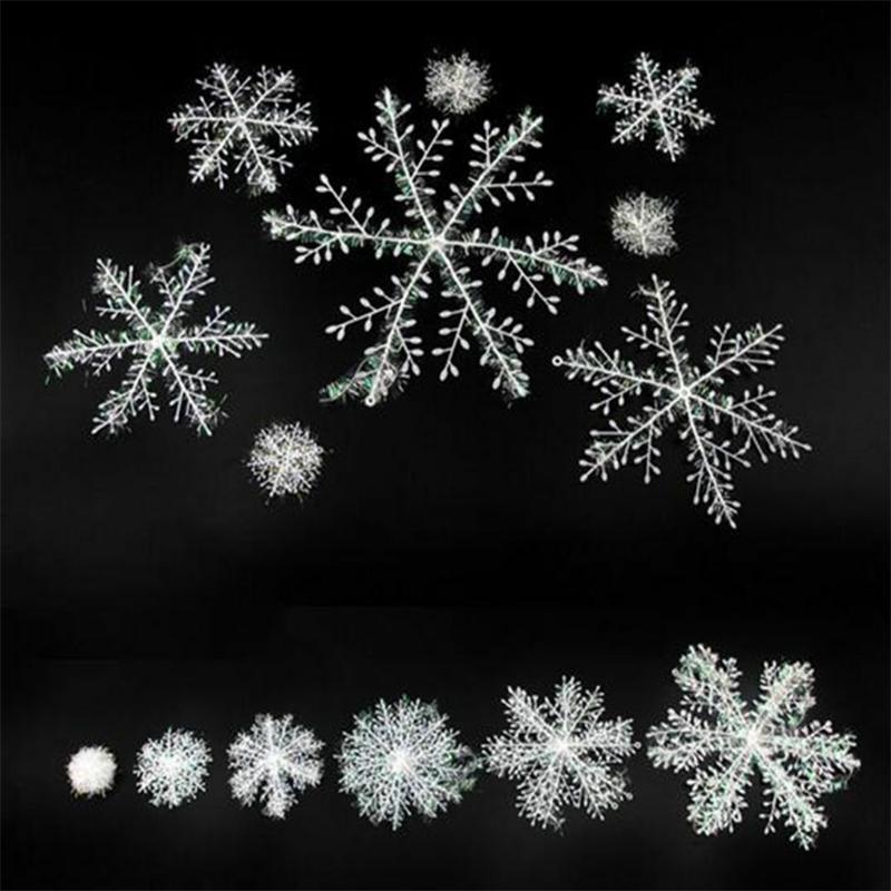 12pcs 8cm Fashion Christmas Tree Pendant Christmas Snowflakes  for Brincos Christmas Day Gift