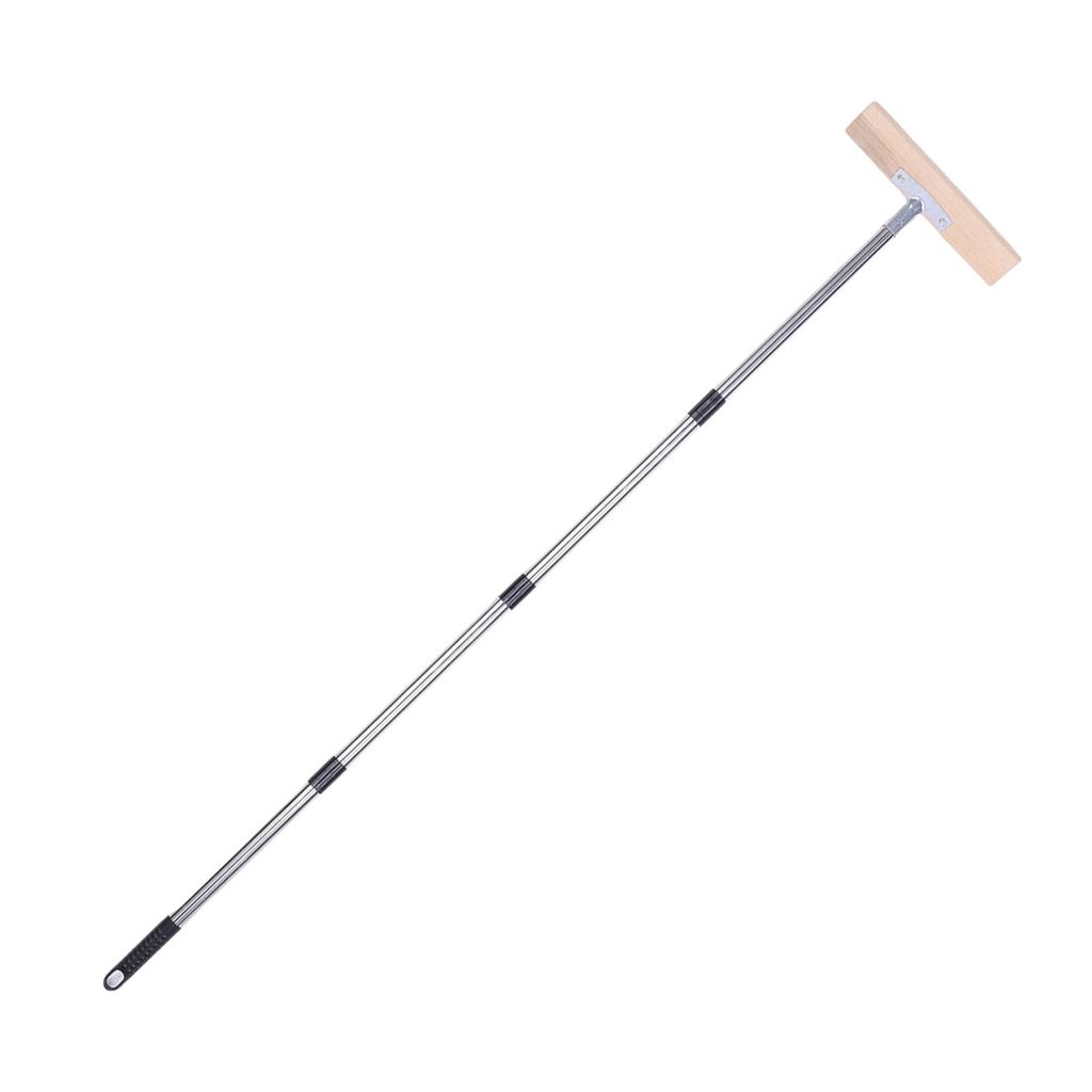 Heavy Duty Stainless Steel Wire Scrub Brush with   Handle Moss Remover Wire Broom Outdoor Floor Scrub Brush for Patio Deck Garden Garage