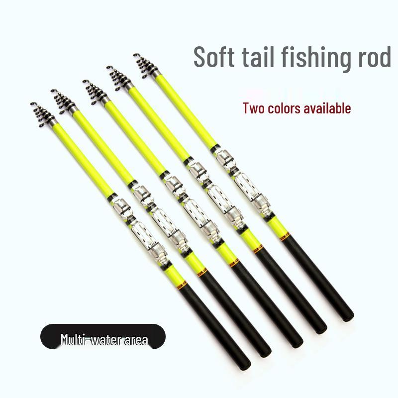 Telescopic Soft Tail Fiberglass Fishing Rod for Long Casts In Sea, Lake, and Stream