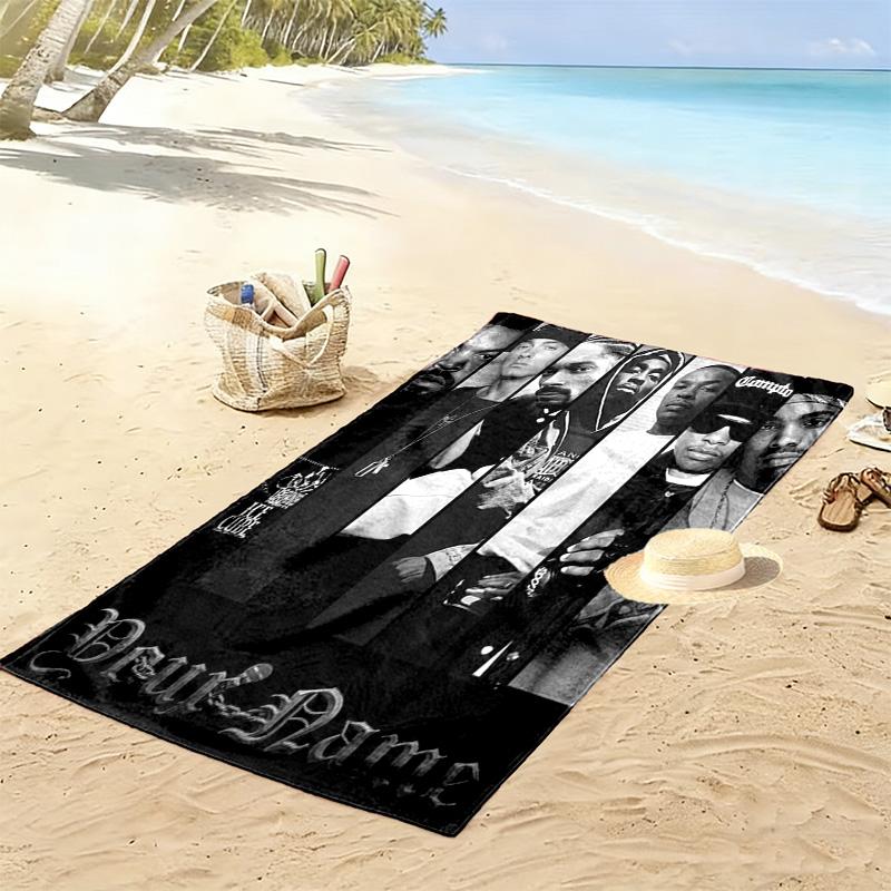 Name Custom Rappers Print Beach Towel, Large Soft Quick Dry Towel for Beach Camping Swimming