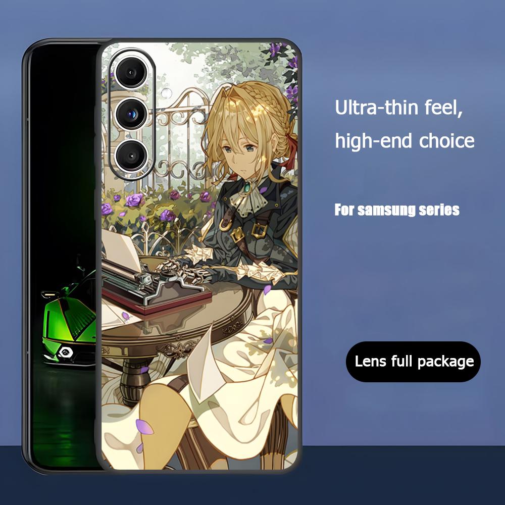 

Чехол для телефона с аниме Violet Evergarden для Samsung Galaxy S25 S24 S23 S22 S21 S20 Plus Ultra Note20 Мягкий Черный Samsung S25