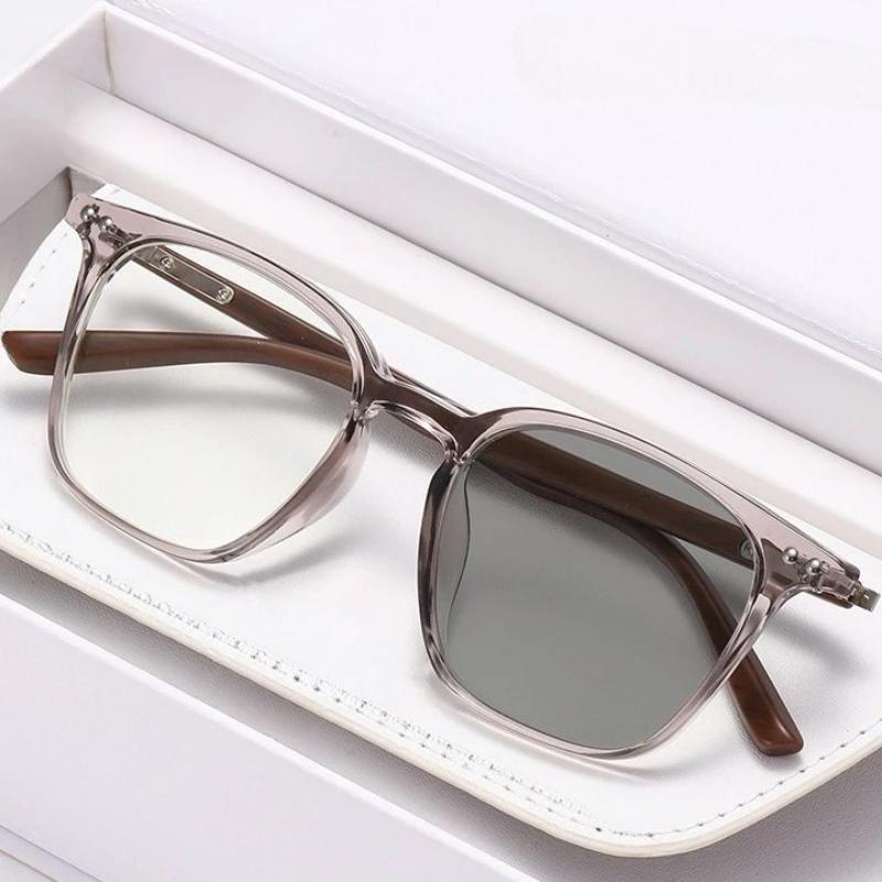 2026 New Photochromic Anti-Blue Light Presbyopia Glasses Stylish Square-Frame High-Definition Reading Eyewear Unisex