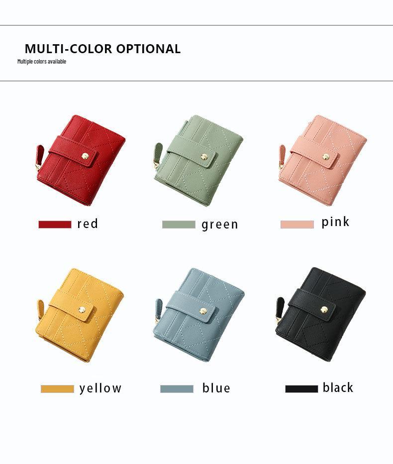 Korean Style Creative Zipper Coin and Card Holder - Fashionable Women's Short Wallet