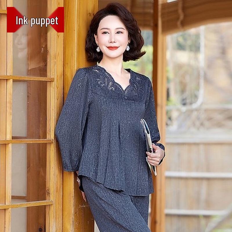 Элегантный женский весенний костюм из двух предметов 4XL