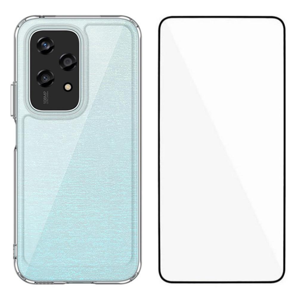 

WANLONFENG MF Series for Honor 200 Lite Case TPU Acrylic Clear Phone Cover with Tempered Glass Film A