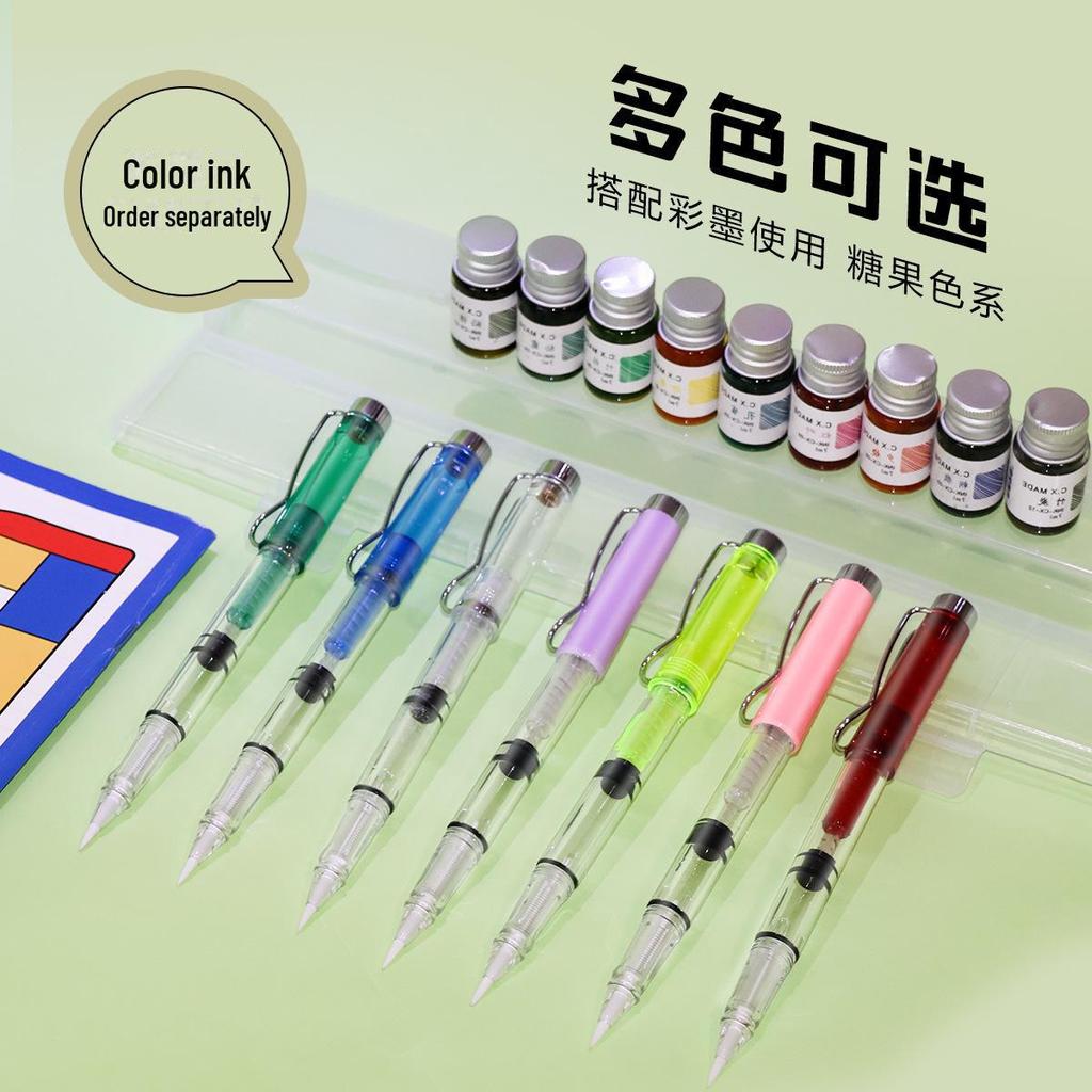 Portable Colored Calligraphy Brush Pen with Piston Fill – Soft, Refillable, Ideal for Script and Scripture Copying