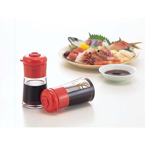 Seiei Spill-Resistant Soy Sauce Dispenser, Red