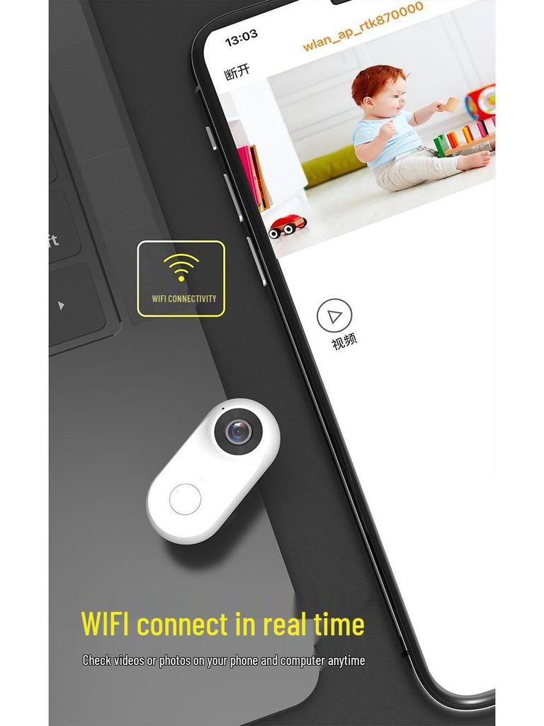 HD WiFi Daumenkamera: Sport-, Motorrad-, Auto- und Haustier-Videoaufnahmegerät
