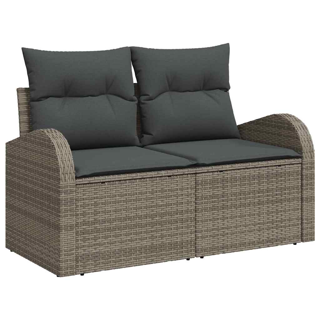 Garden Sofa Set Gray 55 X 55 X 37 Cm Poly Rattan