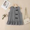 ZANZEA Womens Summer Round Neck Sleeveless Plaid Print Tank Tops
