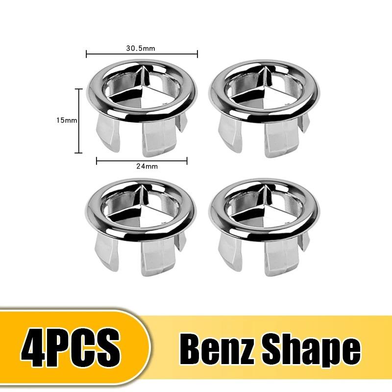 4 ks krytka přepadového otvoru dřezu, ozdoba umyvadla, náhradní zátka odtokového otvoru koupelnového umyvadla, duté přepadové kroužky pro koupelnové umyvadlo